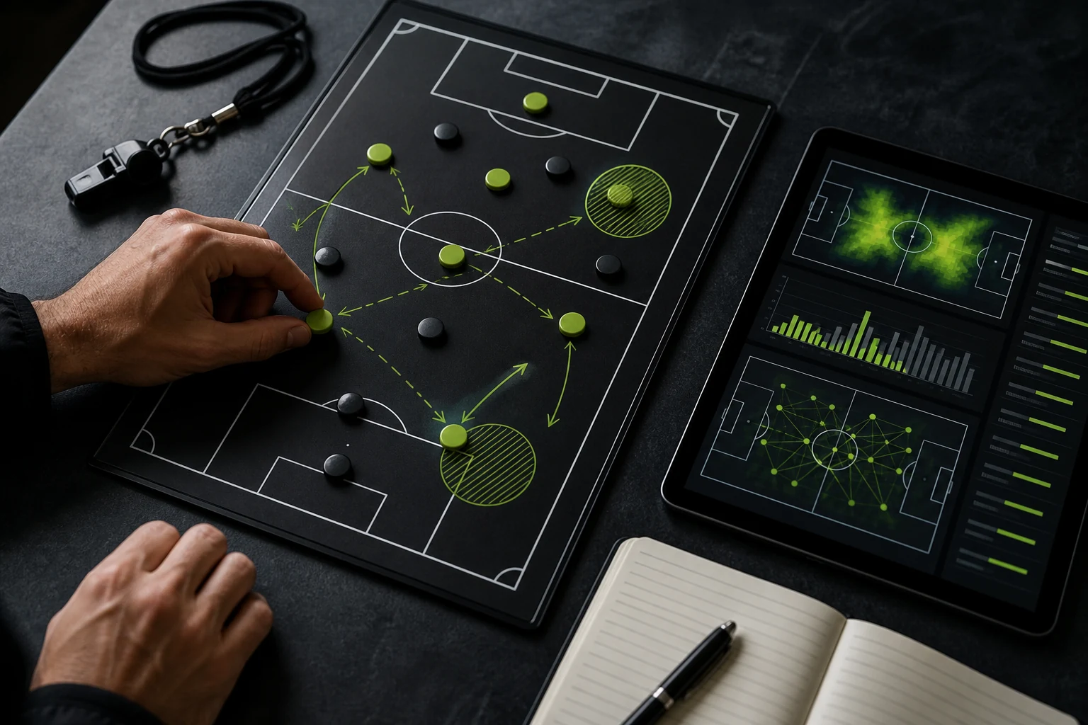 Tablero de táctica de fútbol apoyado por análisis de datos